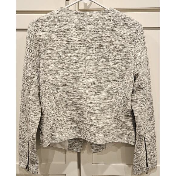Banana Republic Jacket Women's Size 10 Moto Tweed Asymmetrical Zip Pockets - Picture 3 of 5